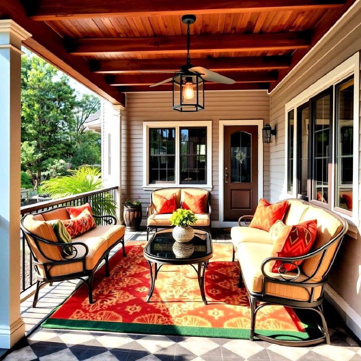 glamourous art deco porch deck