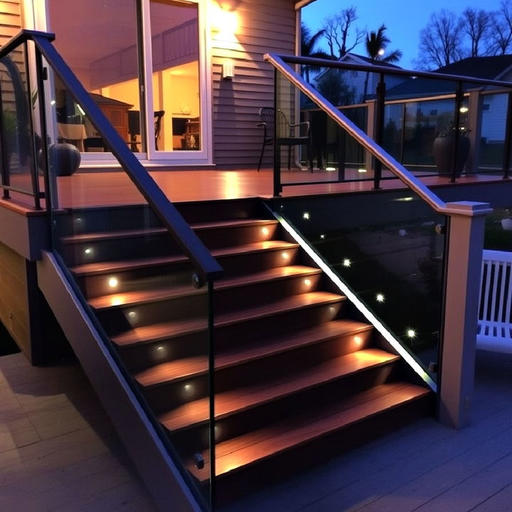 glass balustrade steps for deck