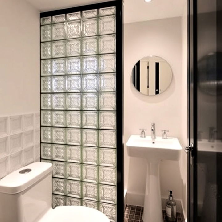 glass block wall bathroom partition