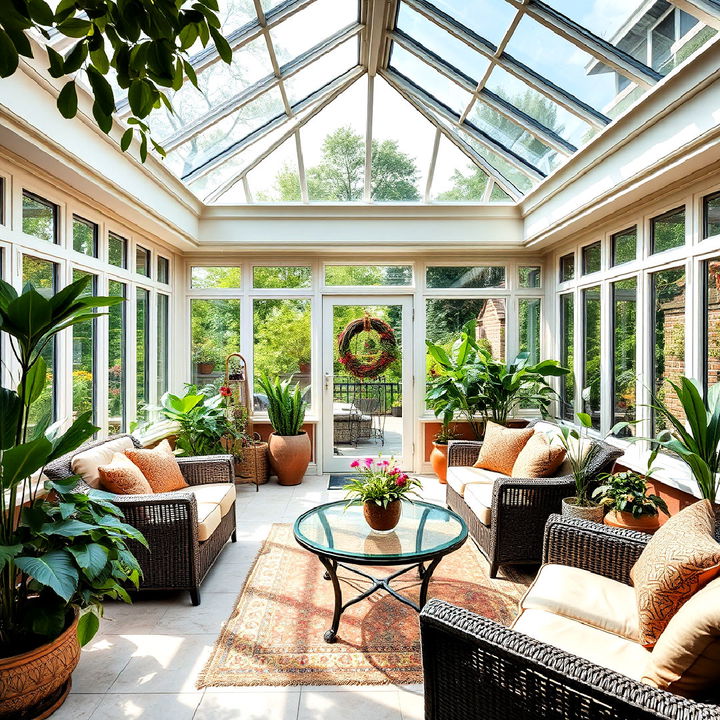 glass enclosed conservatory room