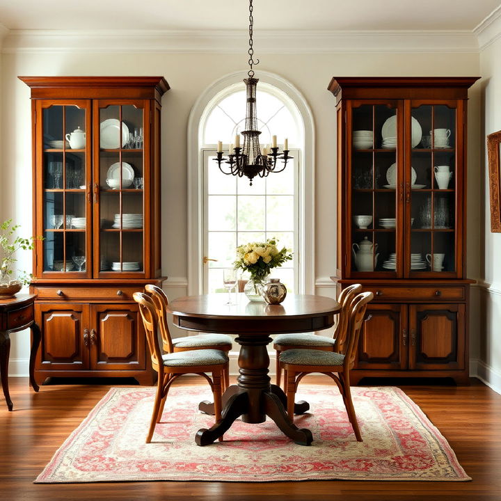 glass fronted cabinets for dining room