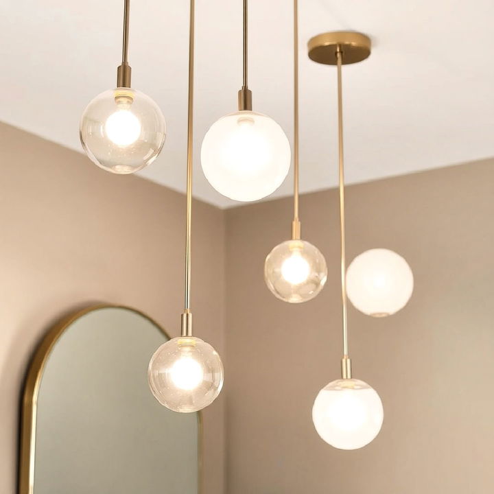 globe and rod pendants lighting