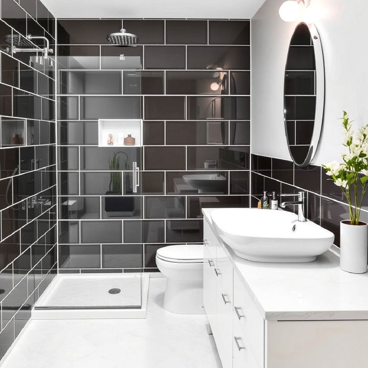 glossy metro tiles bathroom