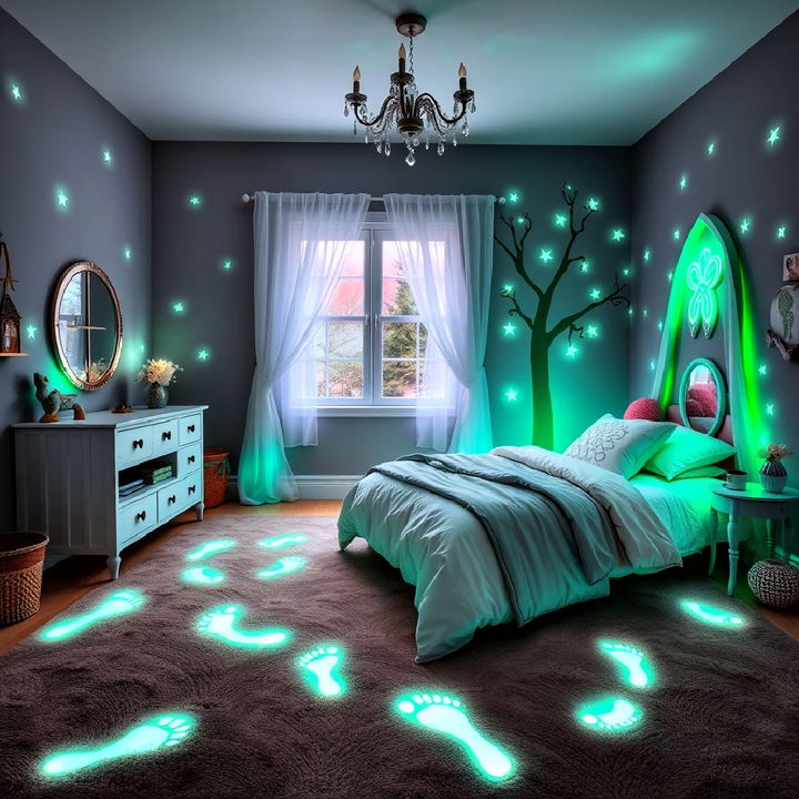 glow in the dark fairy footprints in bedroom