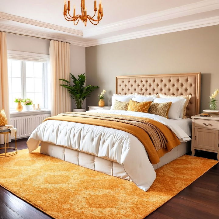 gold accented area rug