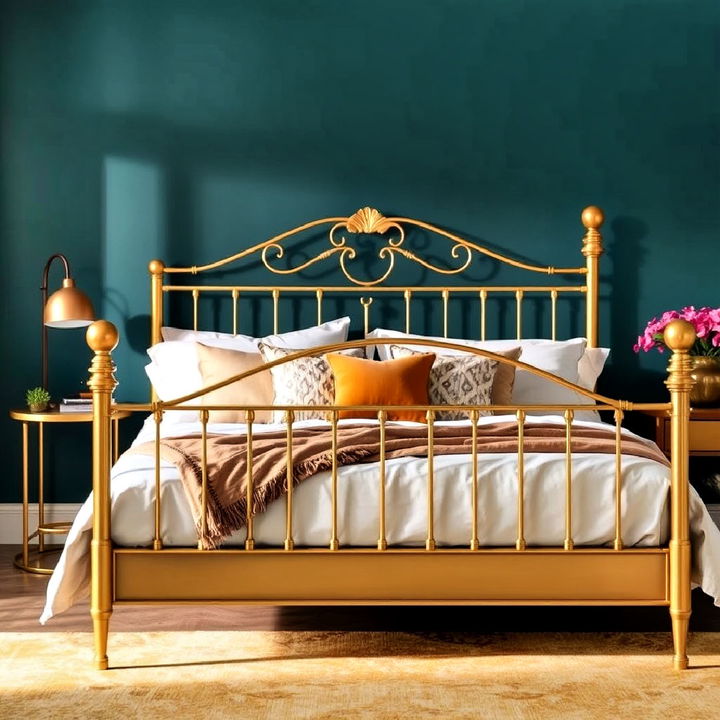 gold bed frame for bedroom