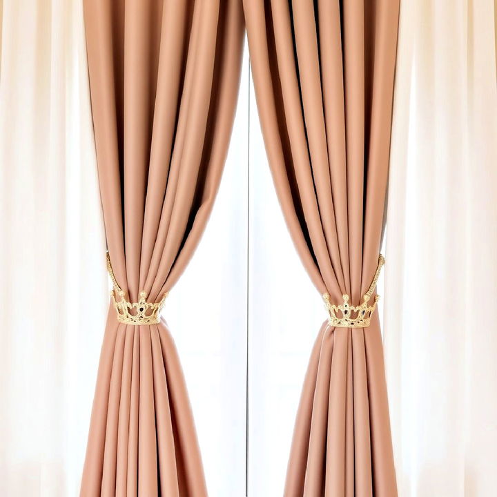 gold crown shaped curtain tiebacks