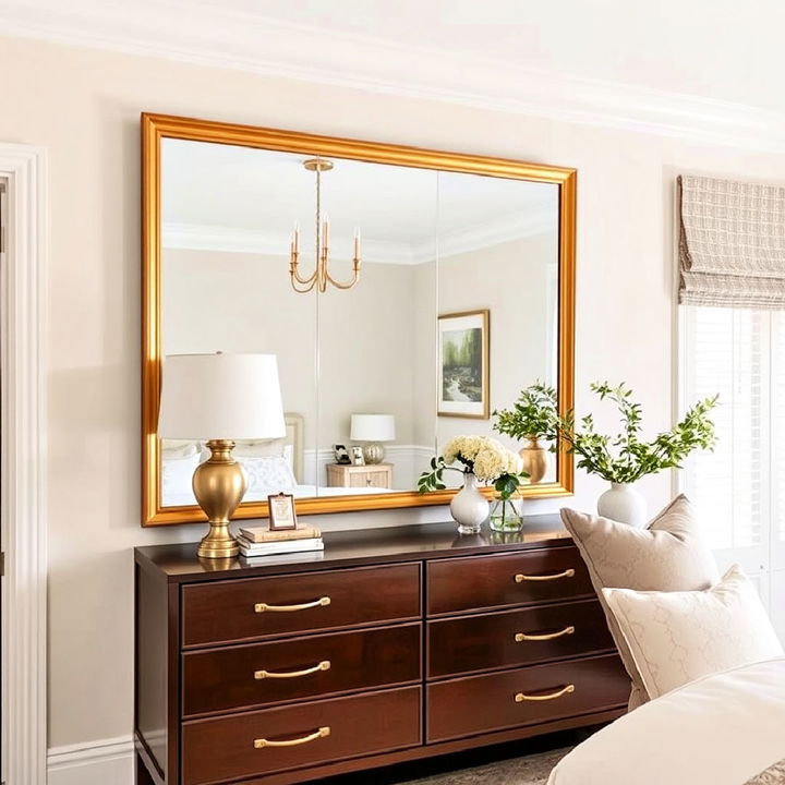 gold framed mirrors for bedroom