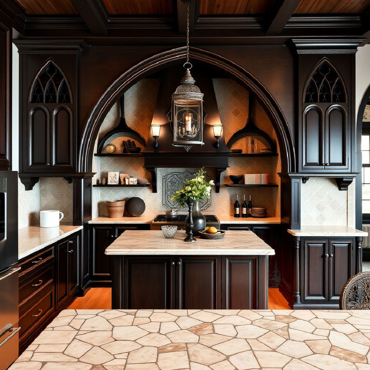 gothic arches into cabinet design