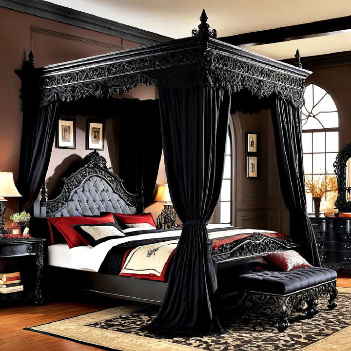 gothic inspired canopy bed