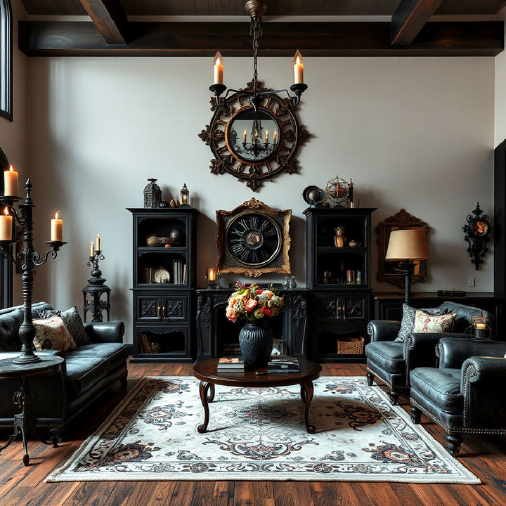 gothic inspired decorative accents for living room