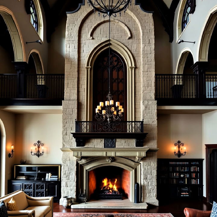 gothic revival fireplace for a majestic look