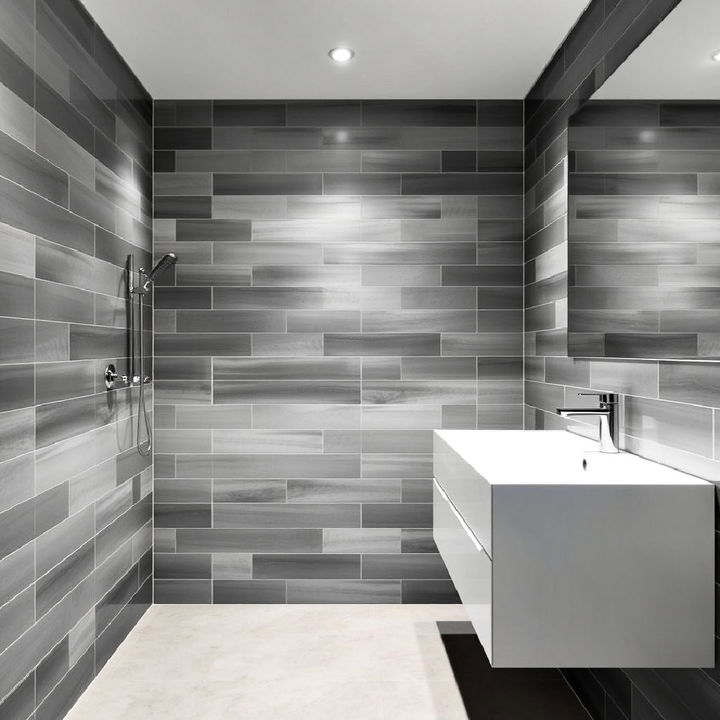 gradient grey tile bathroom