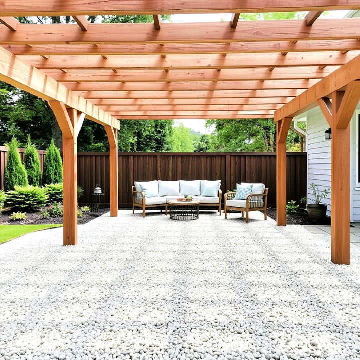 gravel for pergola flooring