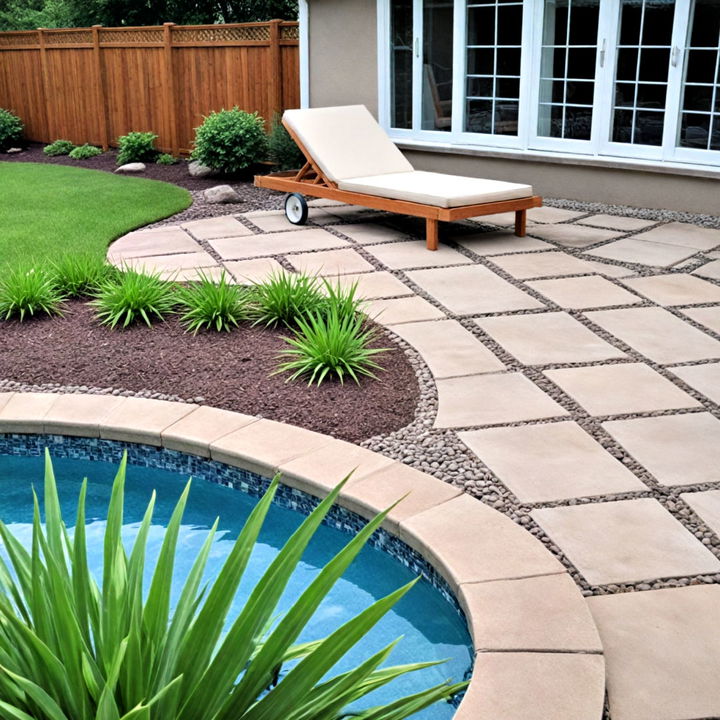 gravel infilled pavers for poolside