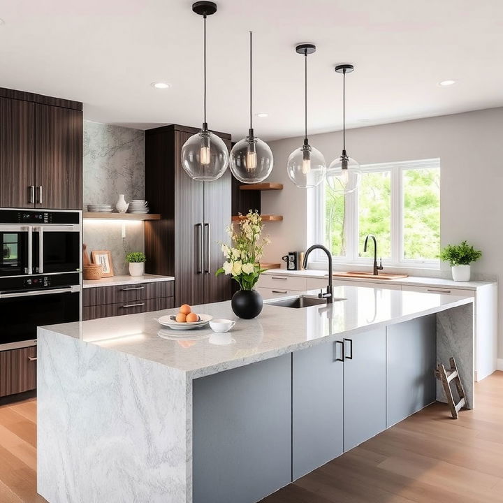 gray quartz kitchen countertop