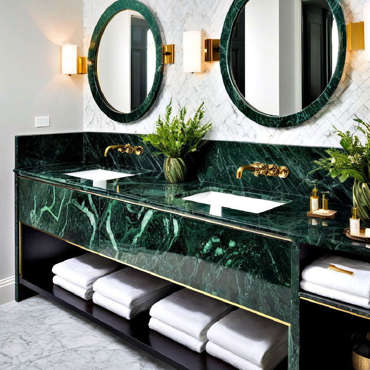 green marble bathroom vanity