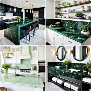 green marble countertop design ideas