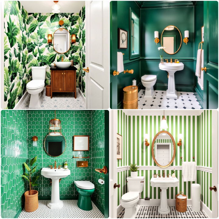 green powder room ideas