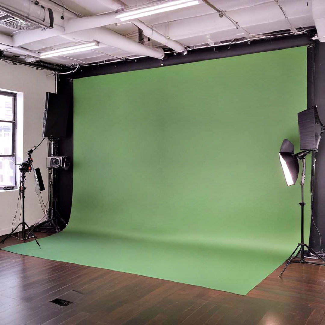 green screen wall for an interactive content