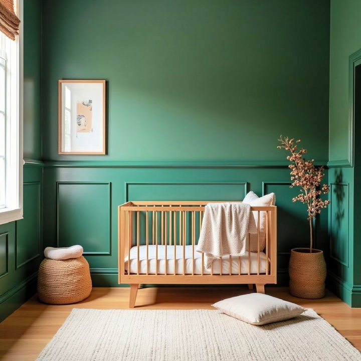 green wall wainscoting to create a classic look