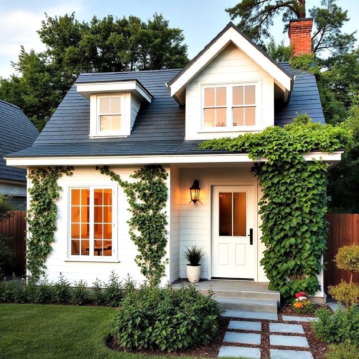 greenery covered facade to add charm