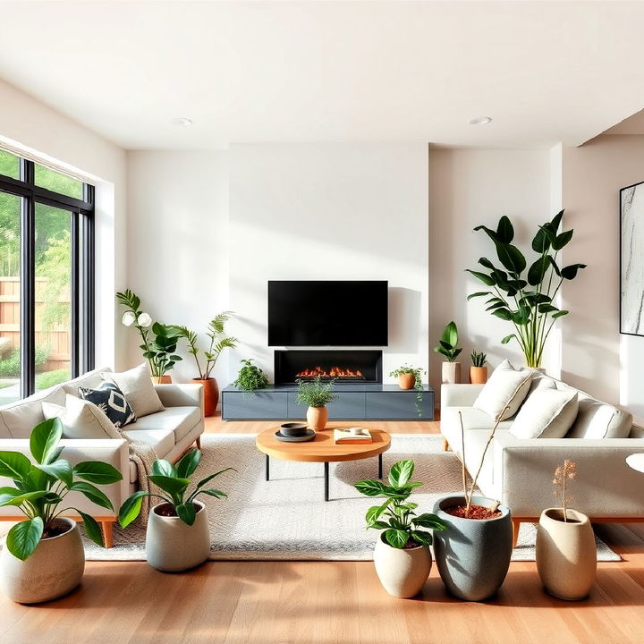 greenery for organic modern living room