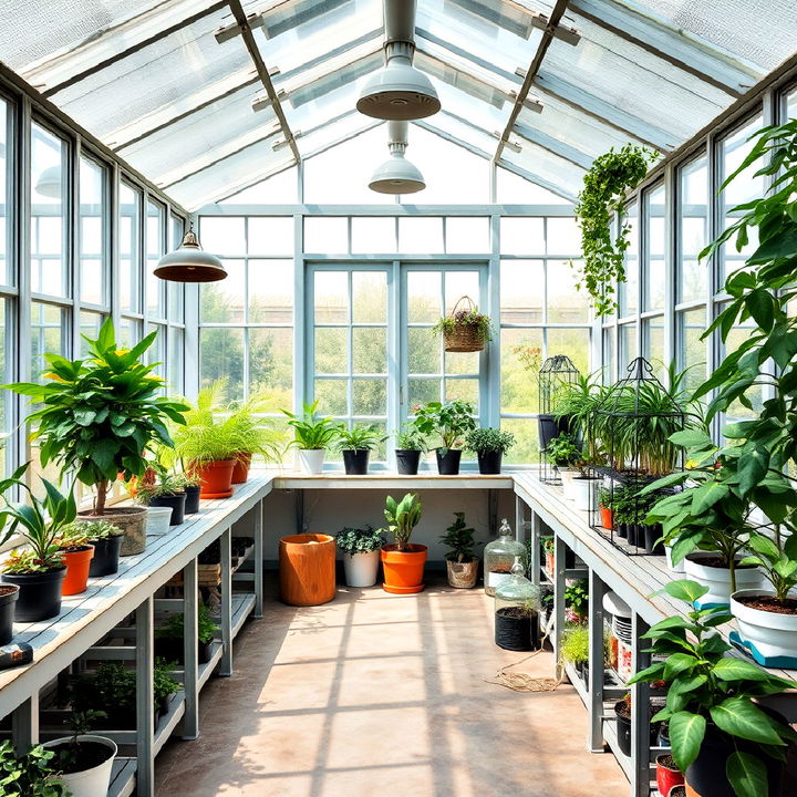 greenhouse room with large windows