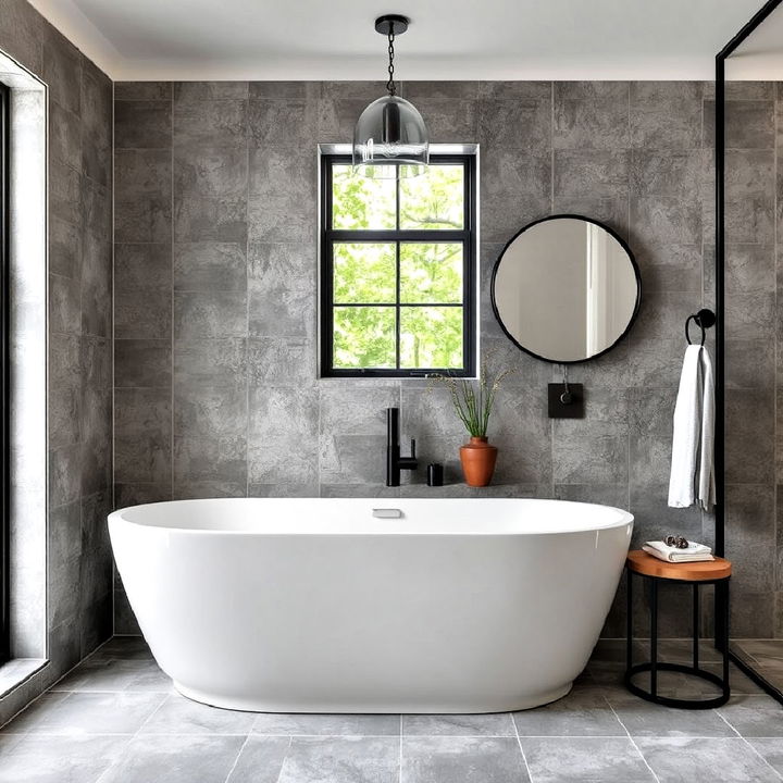 grey crackle glaze tile bathroom