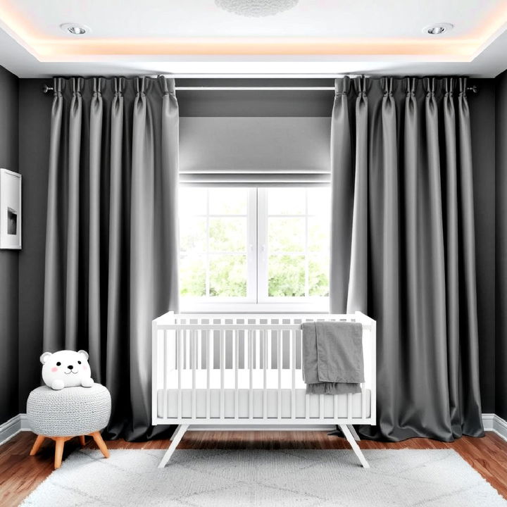 grey curtains with blackout lining