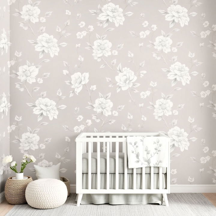 grey floral wallpaper to add charm