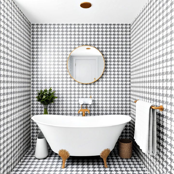 grey houndstooth pattern tiles