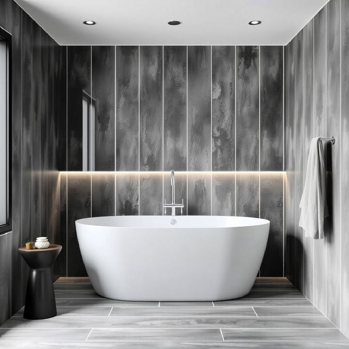 grey linear tiles for elegance