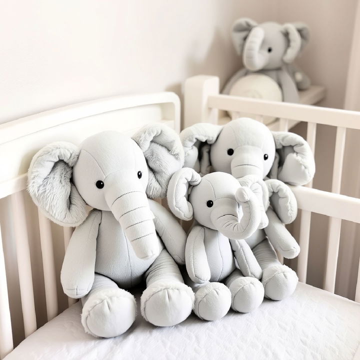 grey nursery elephant plush toys