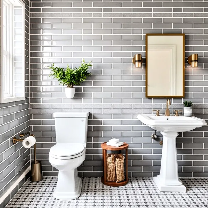 grey subway tile bathroom