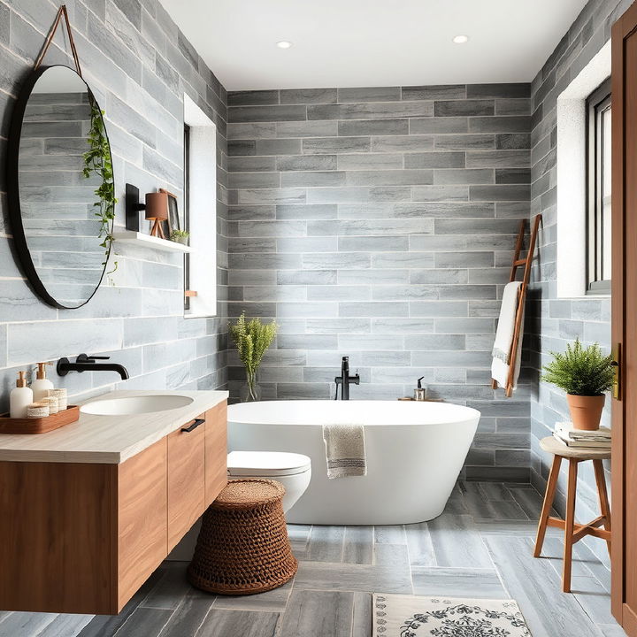 grey tumbled tiles to add charm