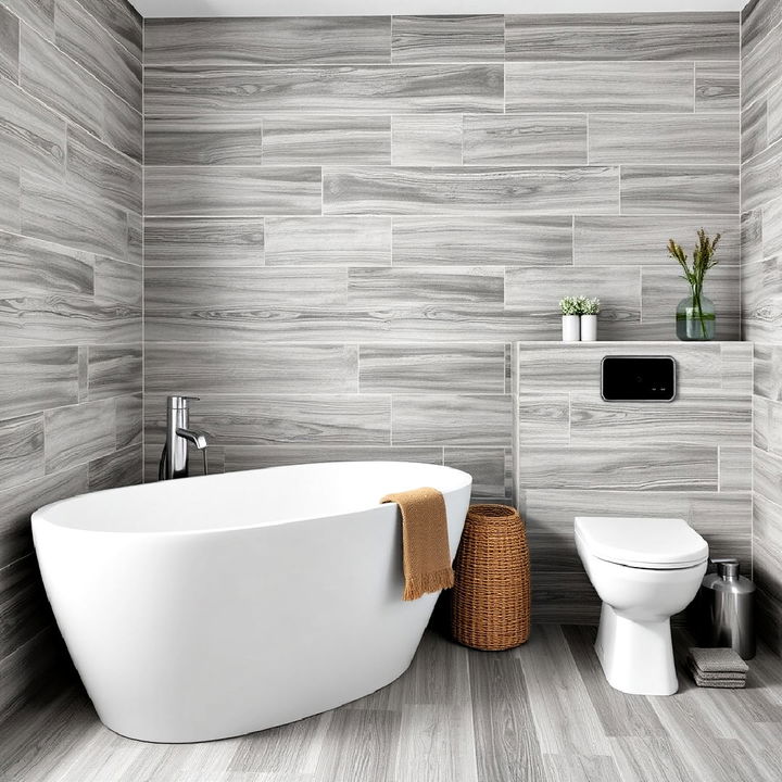 grey wood effect tile bathroom