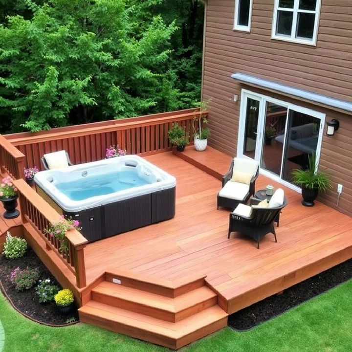 ground level spa deck idea