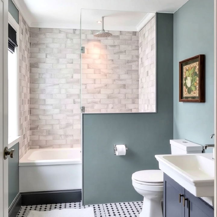 half wall partition for small bathroom