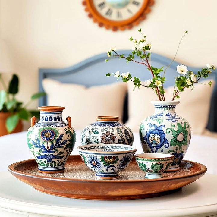 hand painted ceramic vases and pottery decor