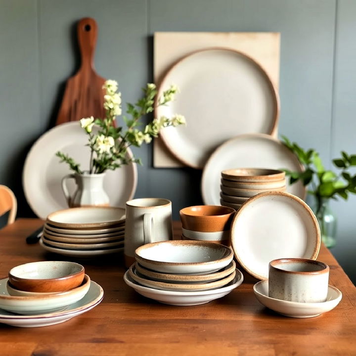 handmade pottery dishes for cottage dining room