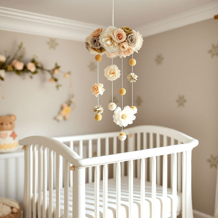 hanging floral mobiles for a whimsical look