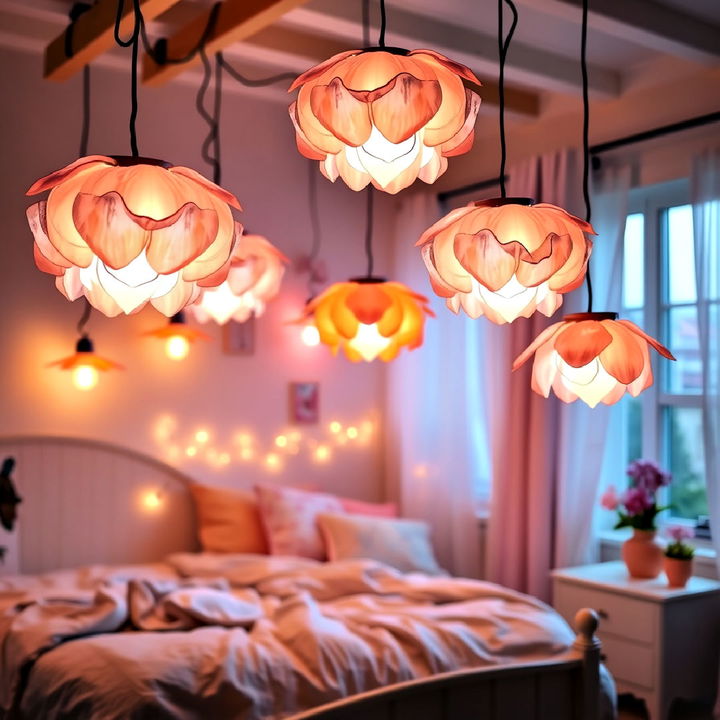 hanging flower lanterns for fairy themed bedroom