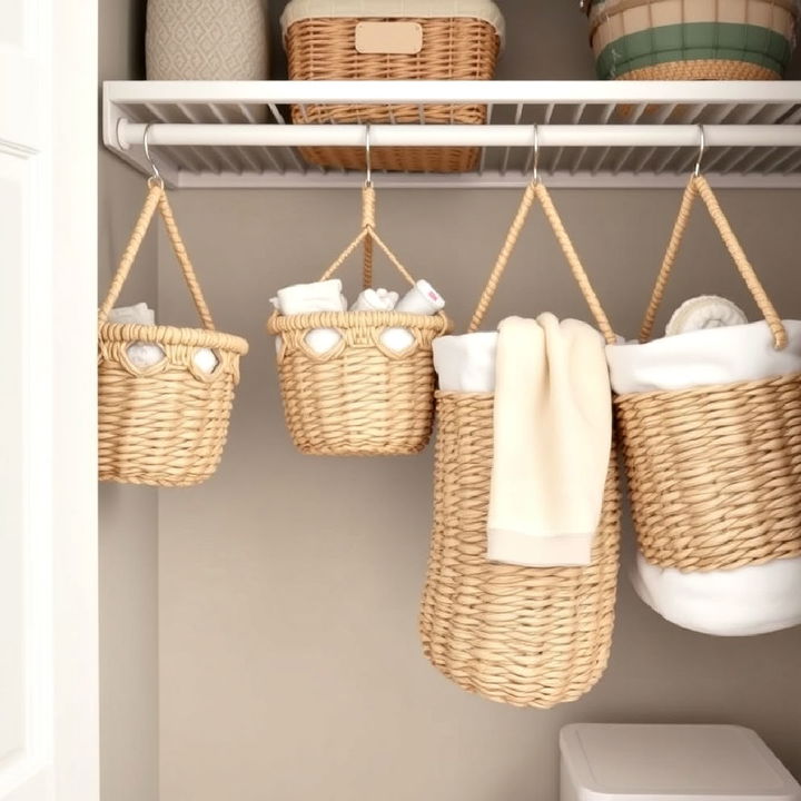 hanging storage baskets to keep items organized