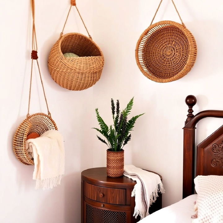 hanging woven baskets for storage