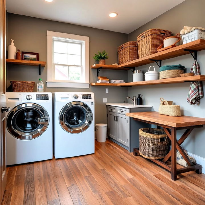 hardwood laundry room flooring