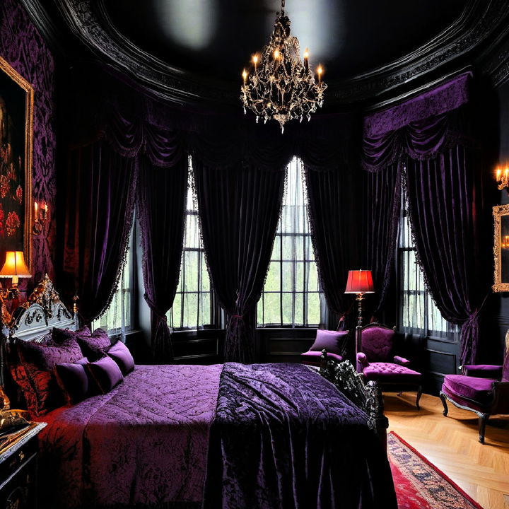 heavy drapes for a dark enclosed atmosphere