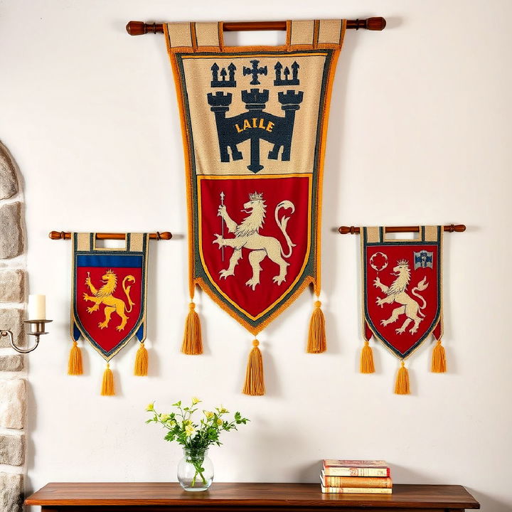 heraldic banners wall hanging