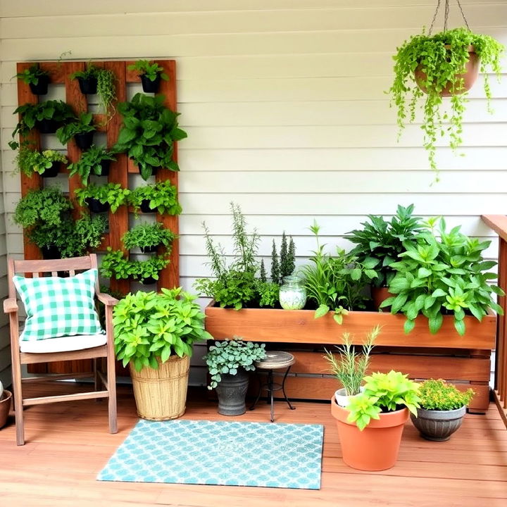 herb garden deck to grow fresh herbs