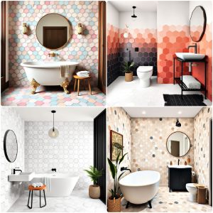 hexagon tiles ideas for bathrooms